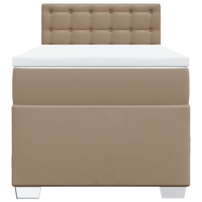 Boxspring met matras kunstleer cappuccinokleurig 90x200 cm