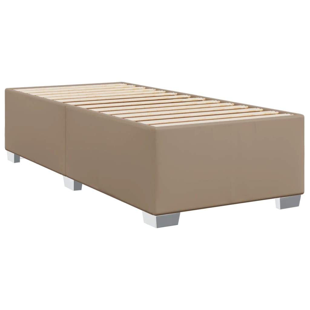 Boxspring met matras kunstleer cappuccinokleurig 90x200 cm