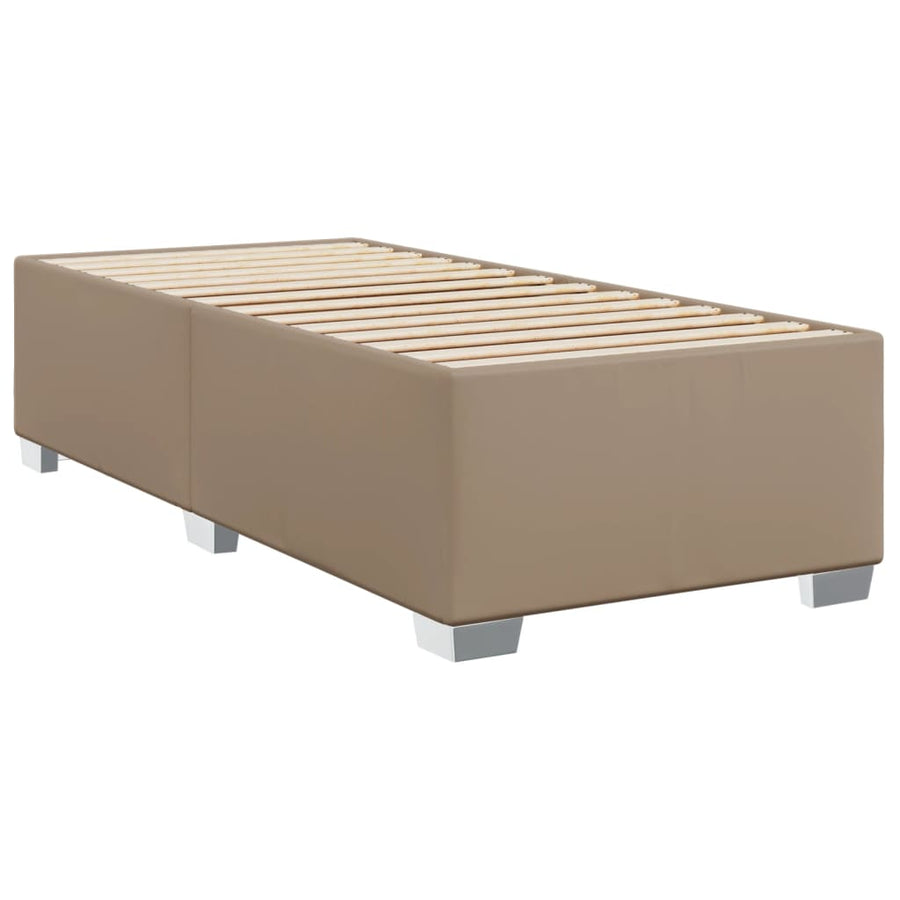 Boxspring met matras kunstleer cappuccinokleurig 90x200 cm