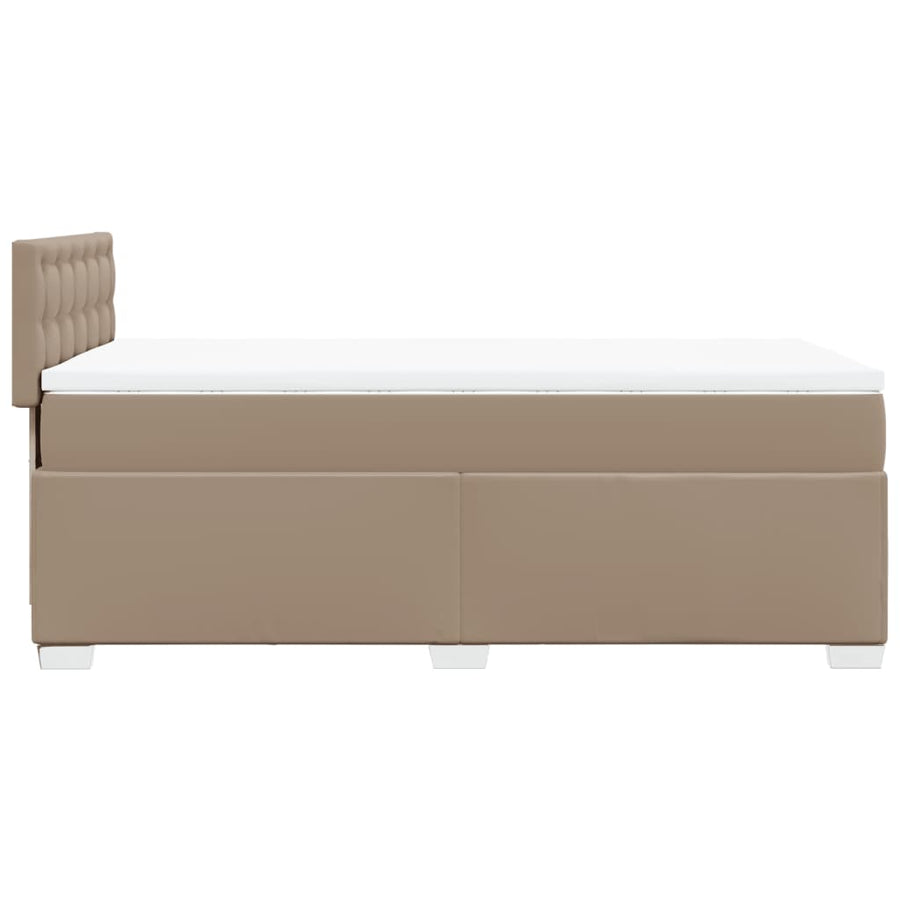 Boxspring met matras kunstleer cappuccinokleurig 90x200 cm