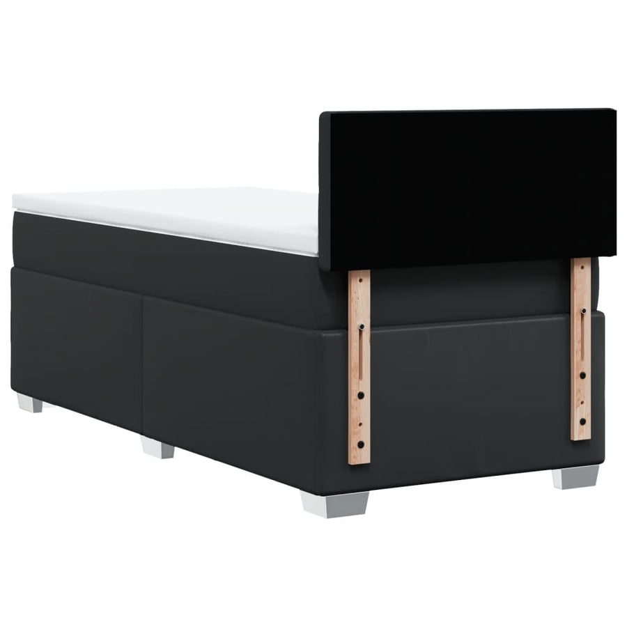 Boxspring met matras kunstleer zwart 100x200 cm