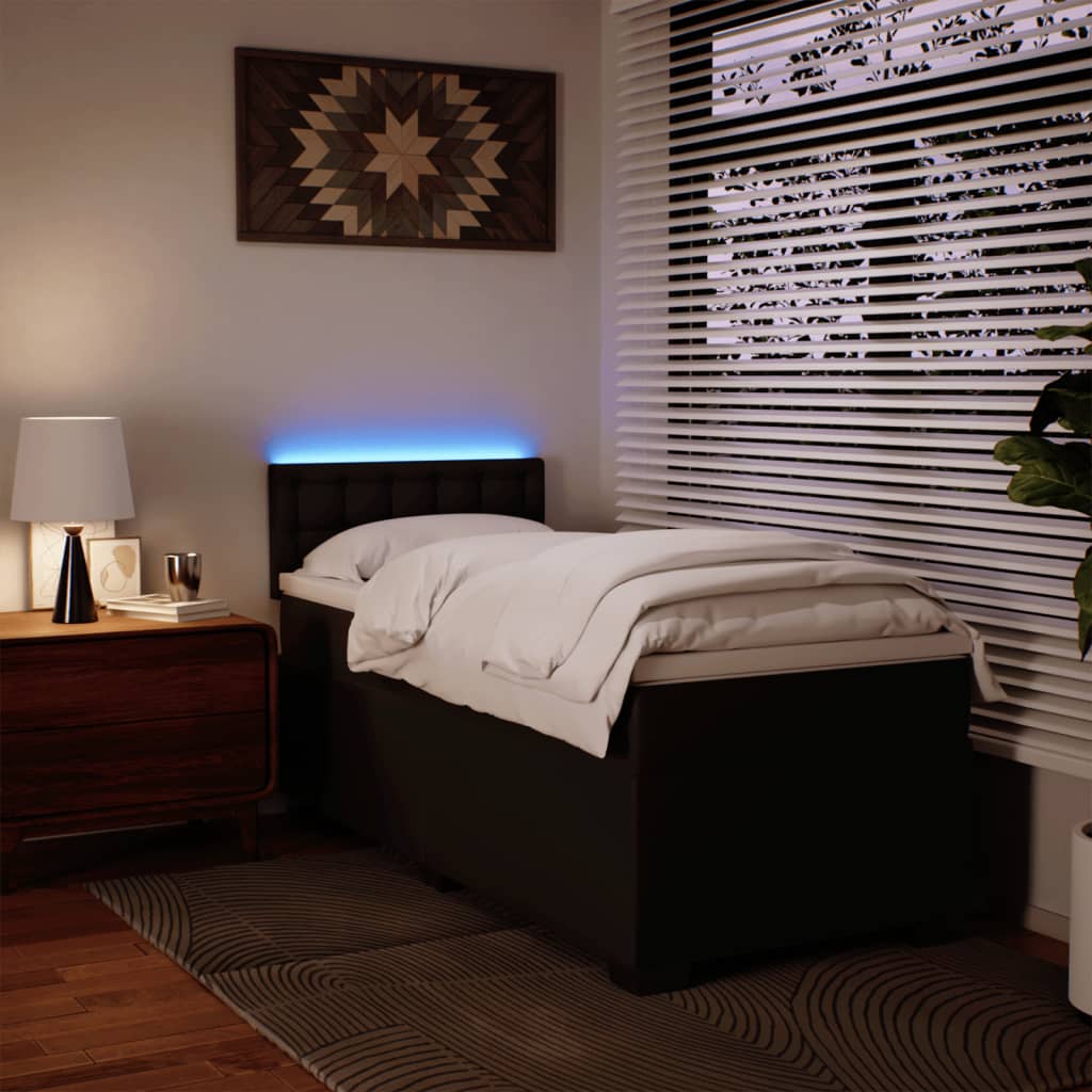 Boxspring met matras kunstleer zwart 100x200 cm