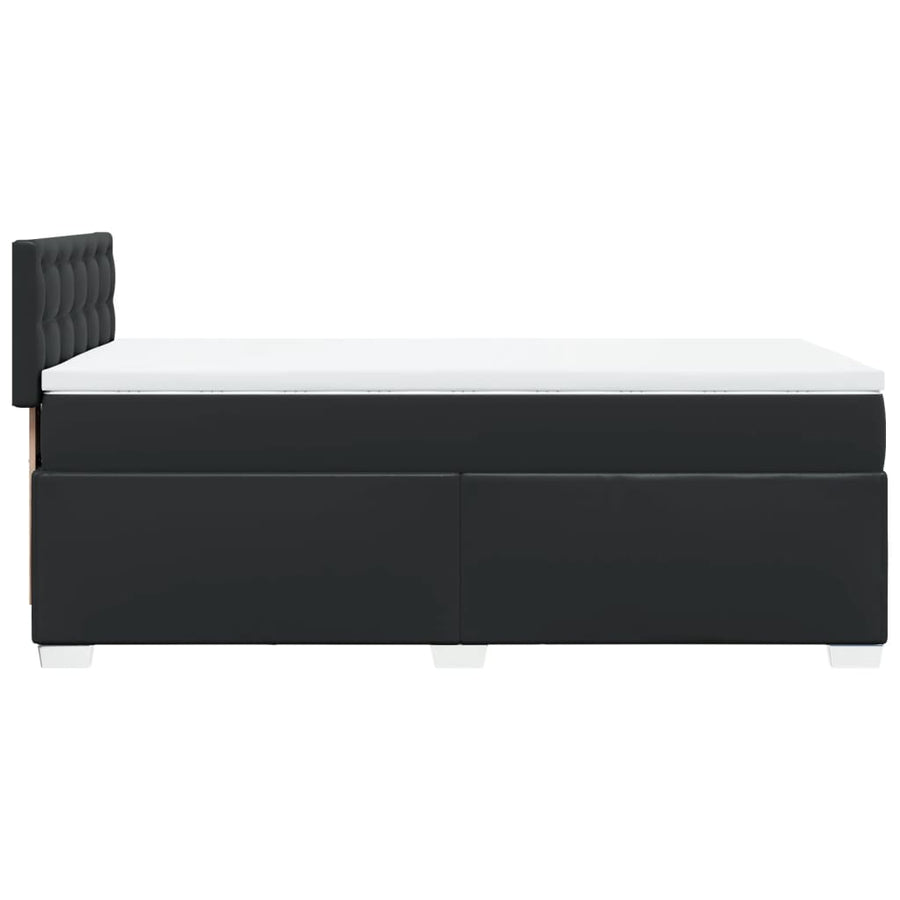Boxspring met matras kunstleer zwart 100x200 cm