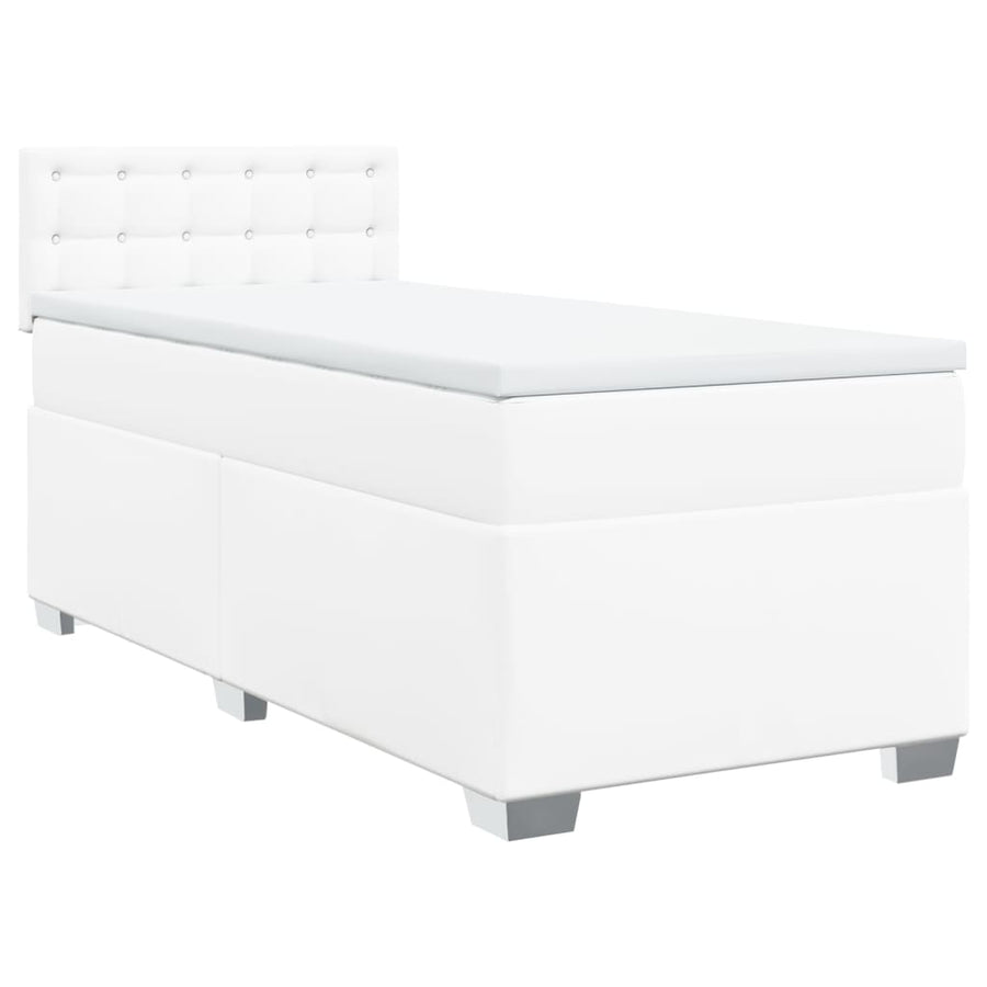 Boxspring met matras kunstleer wit 100x200 cm