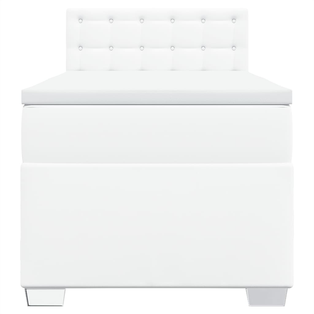 Boxspring met matras kunstleer wit 100x200 cm