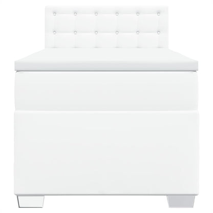 Boxspring met matras kunstleer wit 100x200 cm