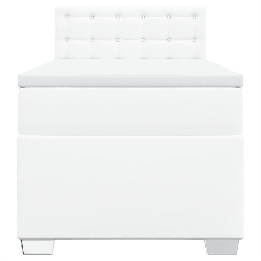 Boxspring met matras kunstleer wit 100x200 cm
