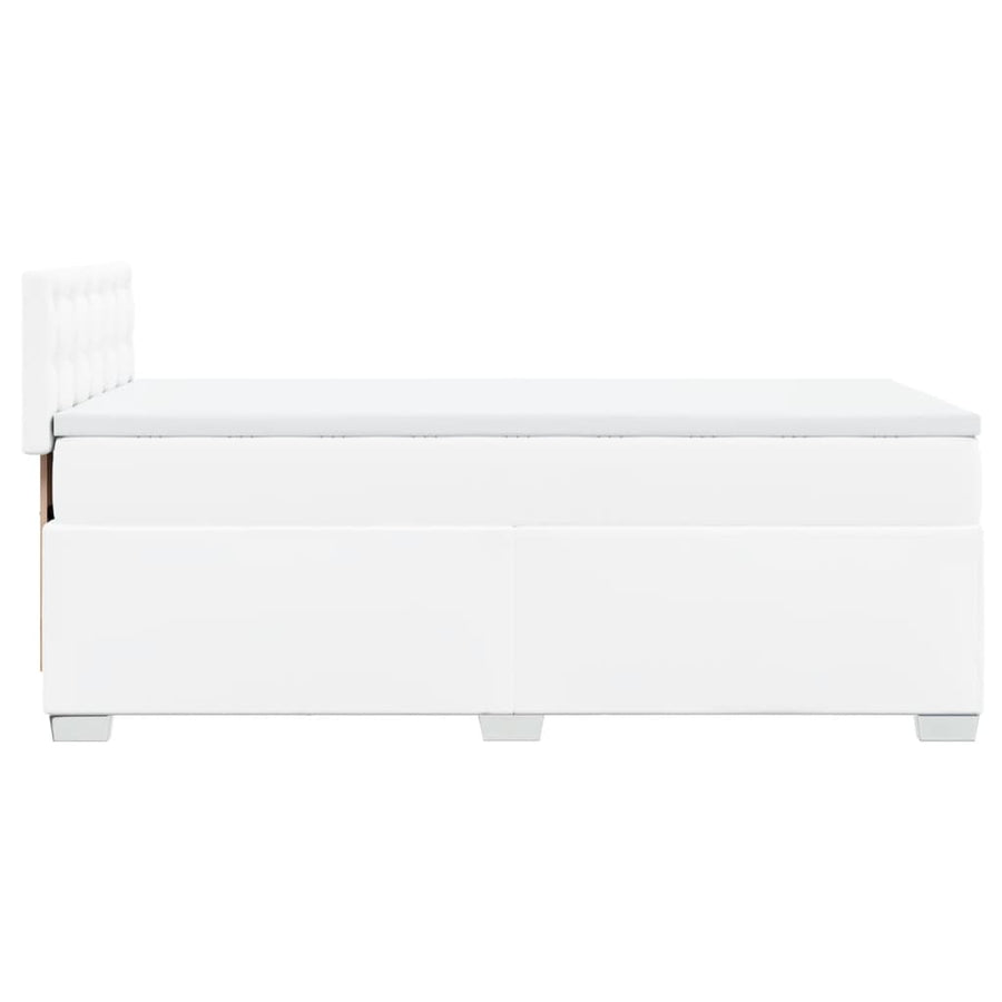 Boxspring met matras kunstleer wit 100x200 cm