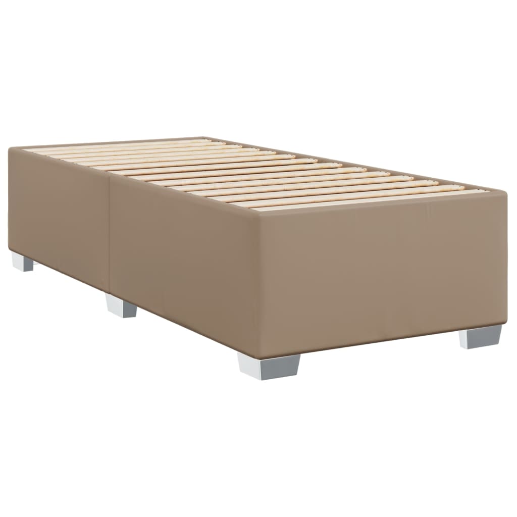 Boxspring met matras kunstleer cappuccinokleurig 100x200 cm