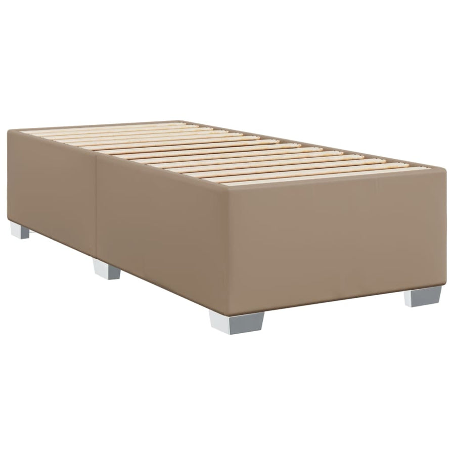Boxspring met matras kunstleer cappuccinokleurig 100x200 cm