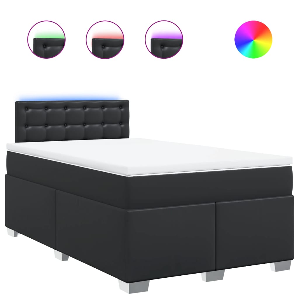 Boxspring met matras kunstleer zwart 120x190 cm