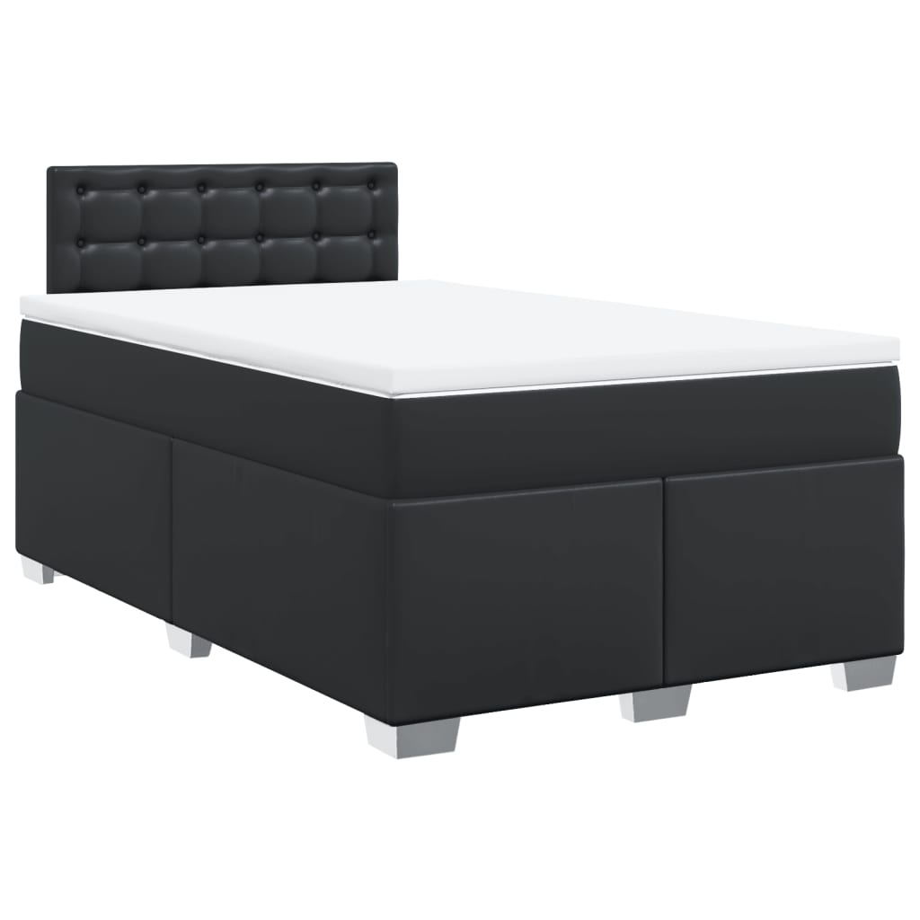 Boxspring met matras kunstleer zwart 120x190 cm