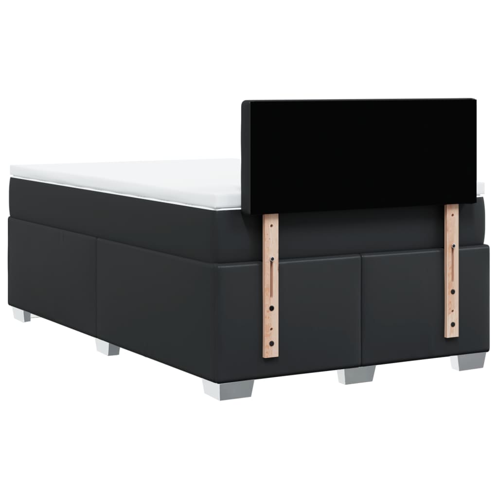 Boxspring met matras kunstleer zwart 120x190 cm