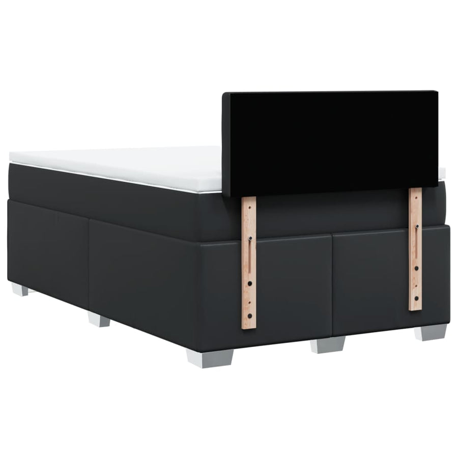 Boxspring met matras kunstleer zwart 120x190 cm