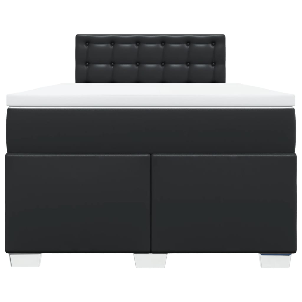 Boxspring met matras kunstleer zwart 120x190 cm