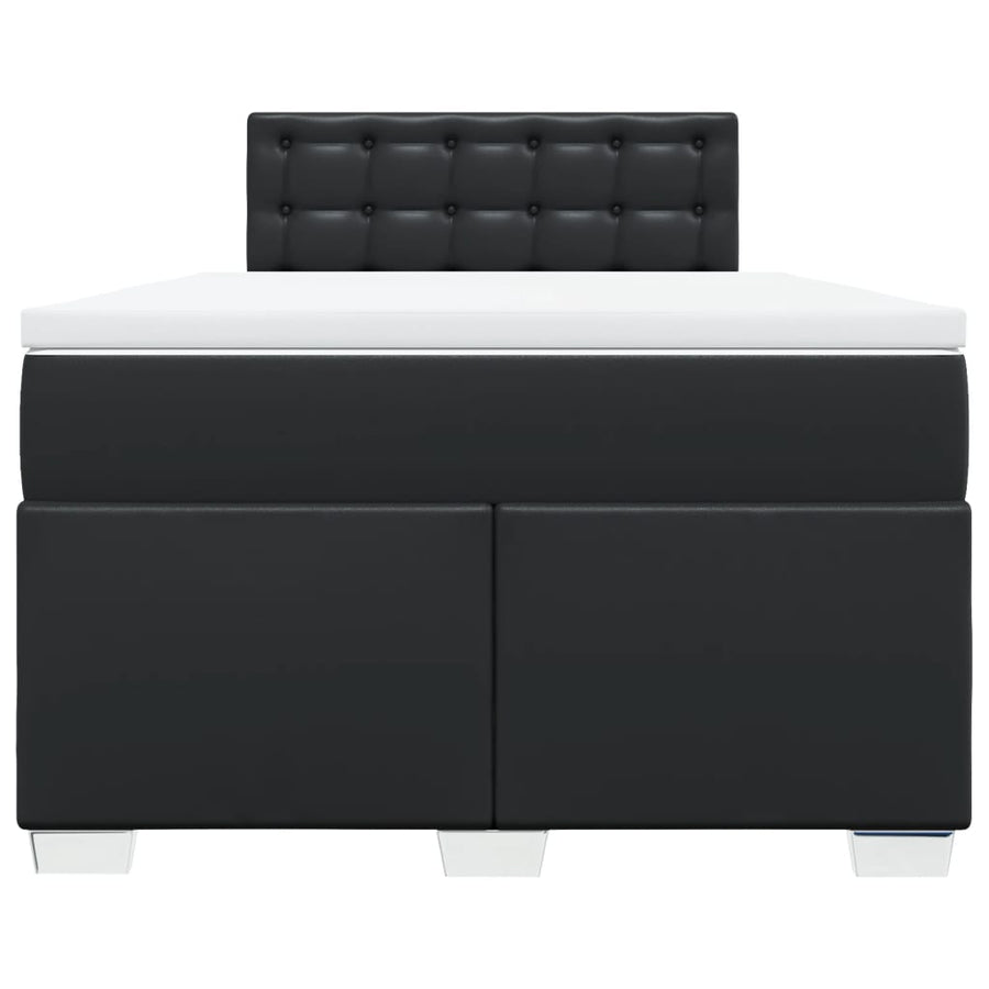 Boxspring met matras kunstleer zwart 120x190 cm