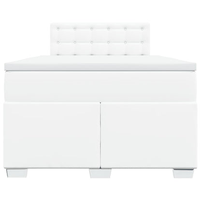 Boxspring met matras kunstleer wit 120x190 cm