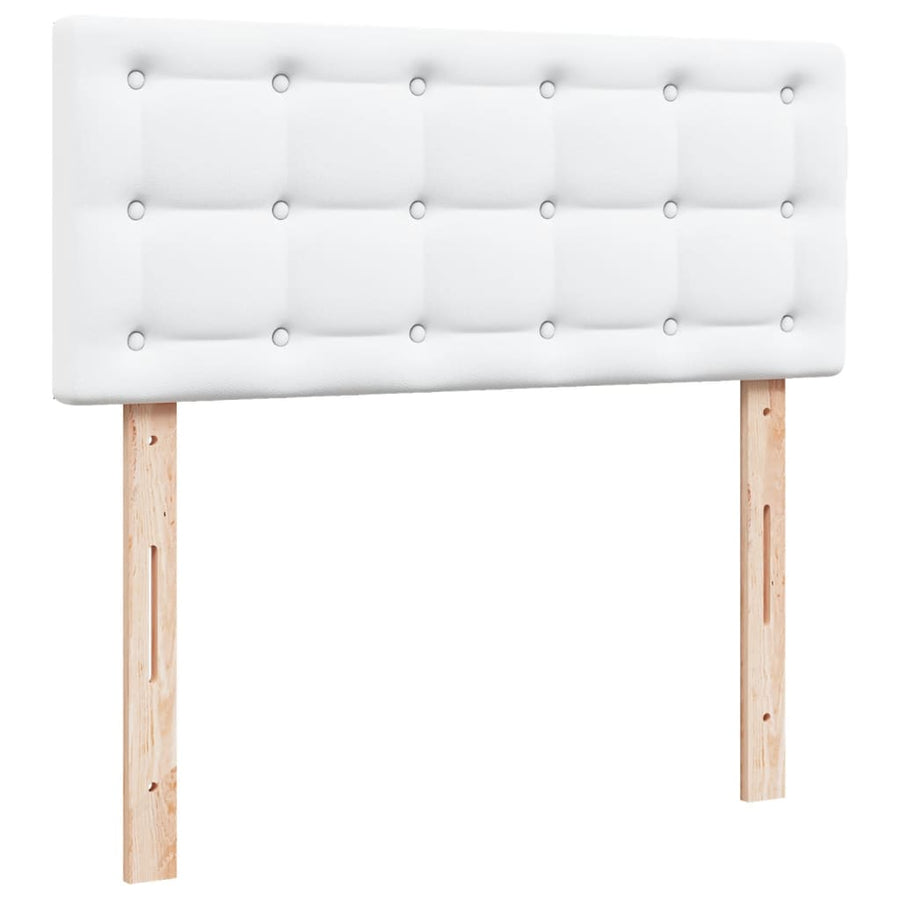 Boxspring met matras kunstleer wit 120x190 cm