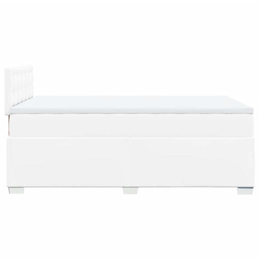 Boxspring met matras kunstleer wit 120x190 cm