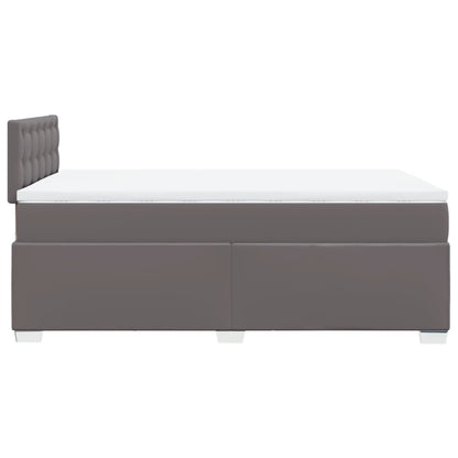 Boxspring met matras kunstleer grijs 120x190 cm