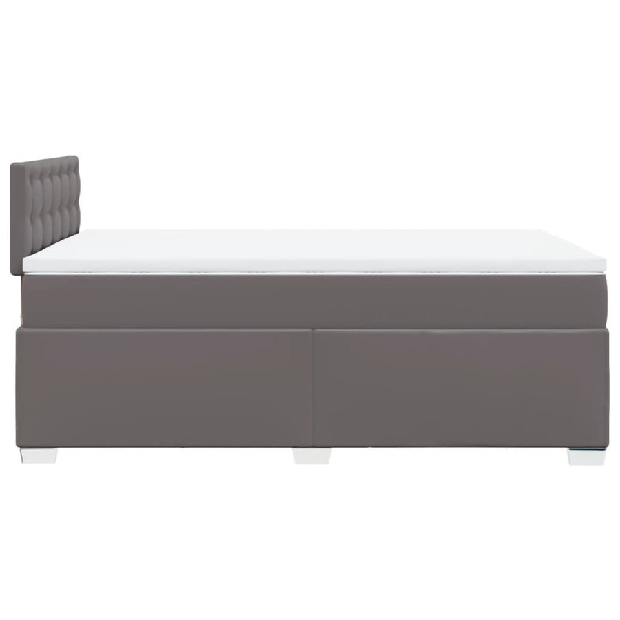 Boxspring met matras kunstleer grijs 120x190 cm