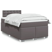 Boxspring 120x190 cm kunstleer grijs met matras