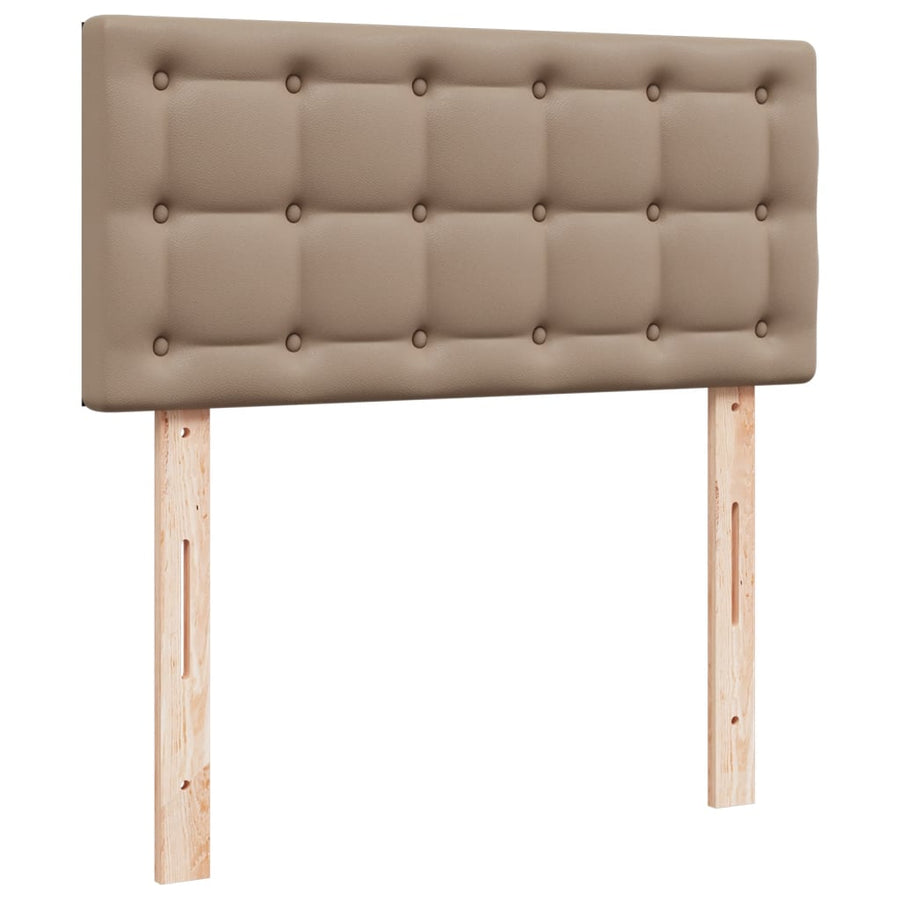 Boxspring met matras kunstleer cappuccinokleurig 120x190 cm