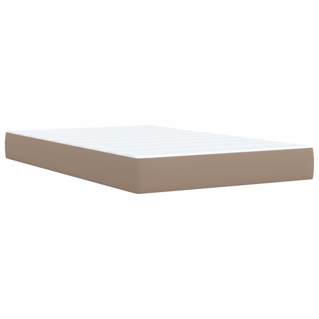 Boxspring met matras kunstleer cappuccinokleurig 120x190 cm