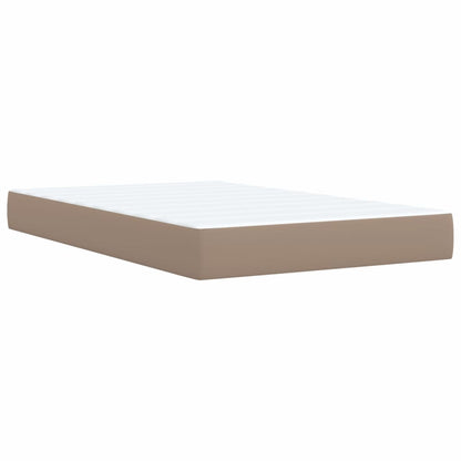 Boxspring met matras kunstleer cappuccinokleurig 120x190 cm