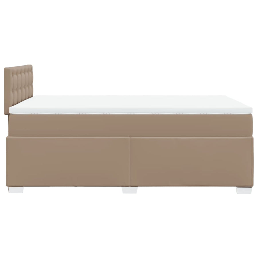 Boxspring met matras kunstleer cappuccinokleurig 120x190 cm