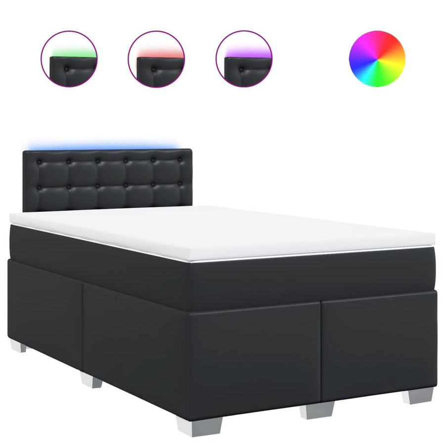 Boxspring met matras kunstleer zwart 120x200 cm
