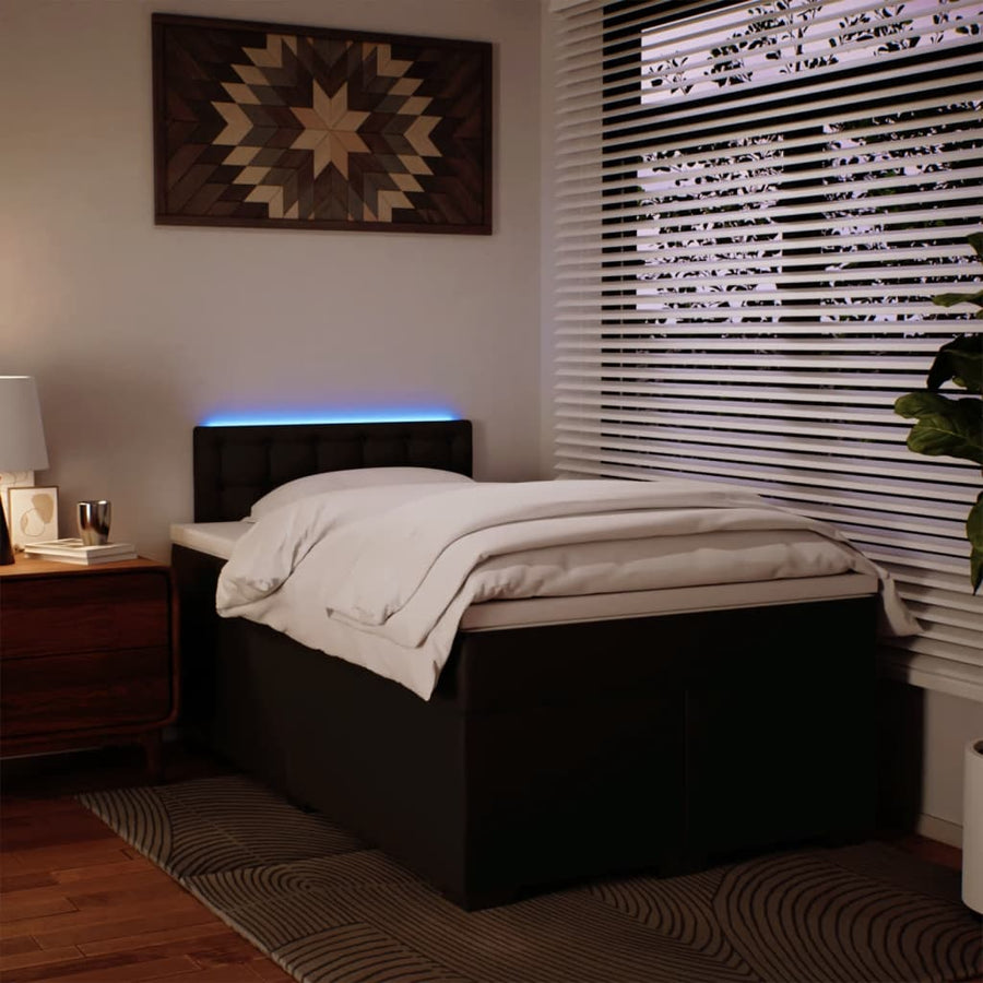 Boxspring met matras kunstleer zwart 120x200 cm