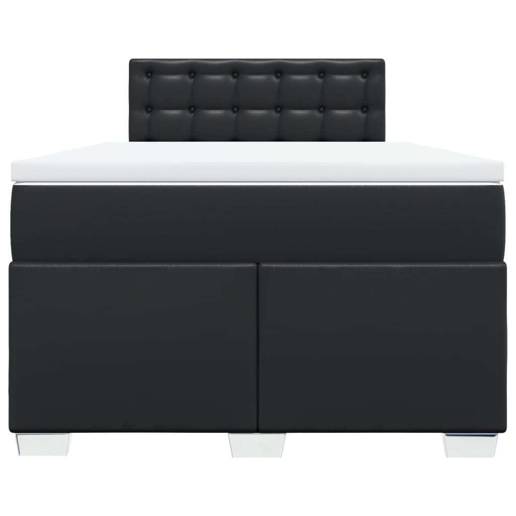 Boxspring met matras kunstleer zwart 120x200 cm