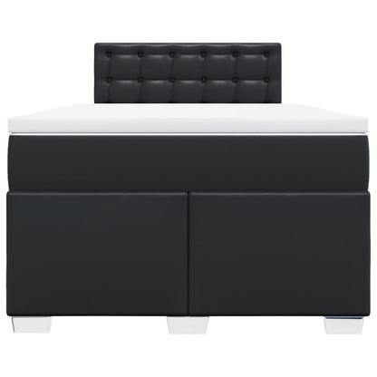 Boxspring met matras kunstleer zwart 120x200 cm