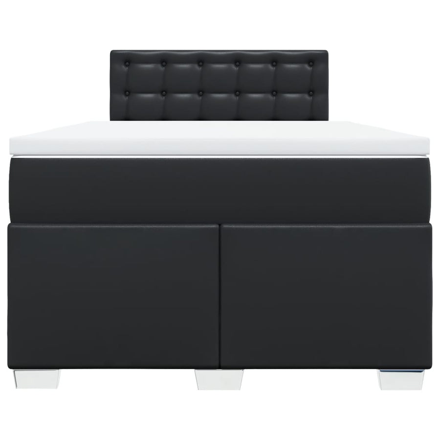 Boxspring met matras kunstleer zwart 120x200 cm