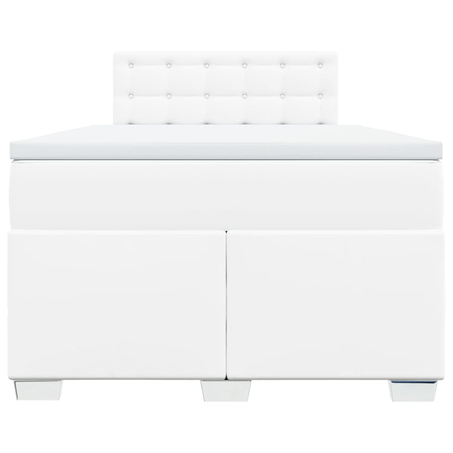 Boxspring met matras kunstleer wit 120x200 cm