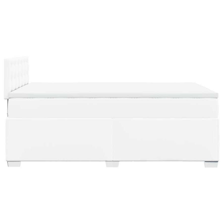Boxspring met matras kunstleer wit 120x200 cm