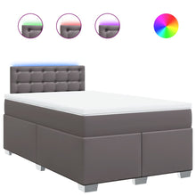Boxspring met matras kunstleer grijs 120x200 cm