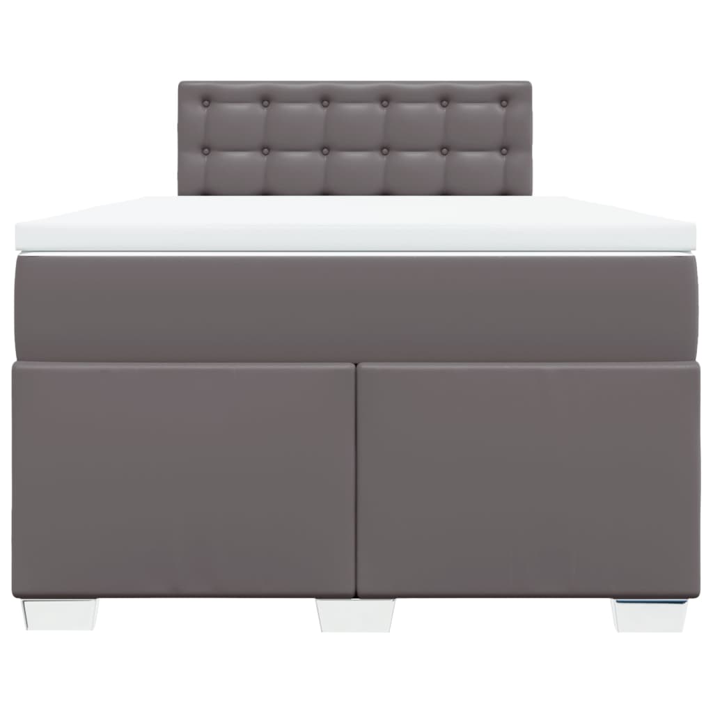 Boxspring met matras kunstleer grijs 120x200 cm