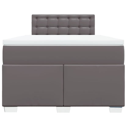 Boxspring met matras kunstleer grijs 120x200 cm