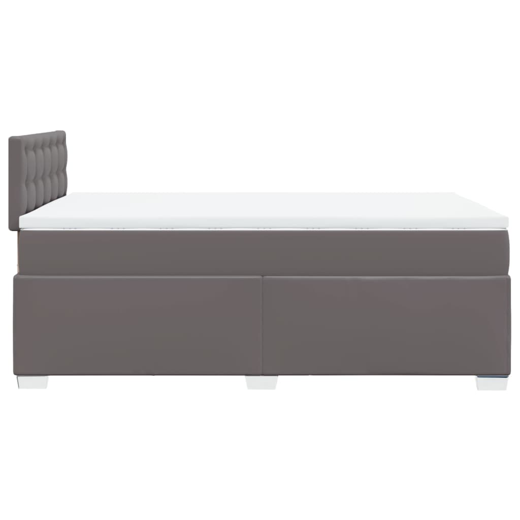 Boxspring met matras kunstleer grijs 120x200 cm