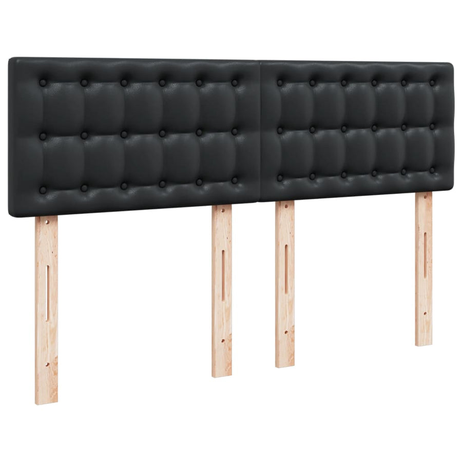 Boxspring met matras kunstleer zwart 140x190 cm