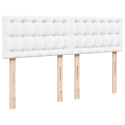 Boxspring met matras kunstleer wit 140x190 cm