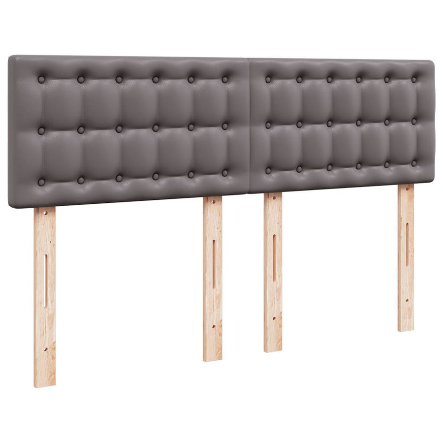 Boxspring met matras kunstleer grijs 140x190 cm