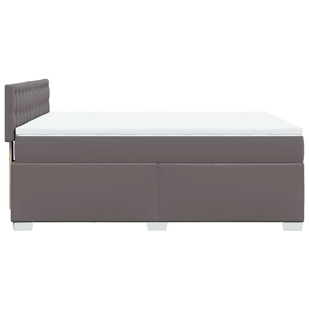 Boxspring met matras kunstleer grijs 140x190 cm
