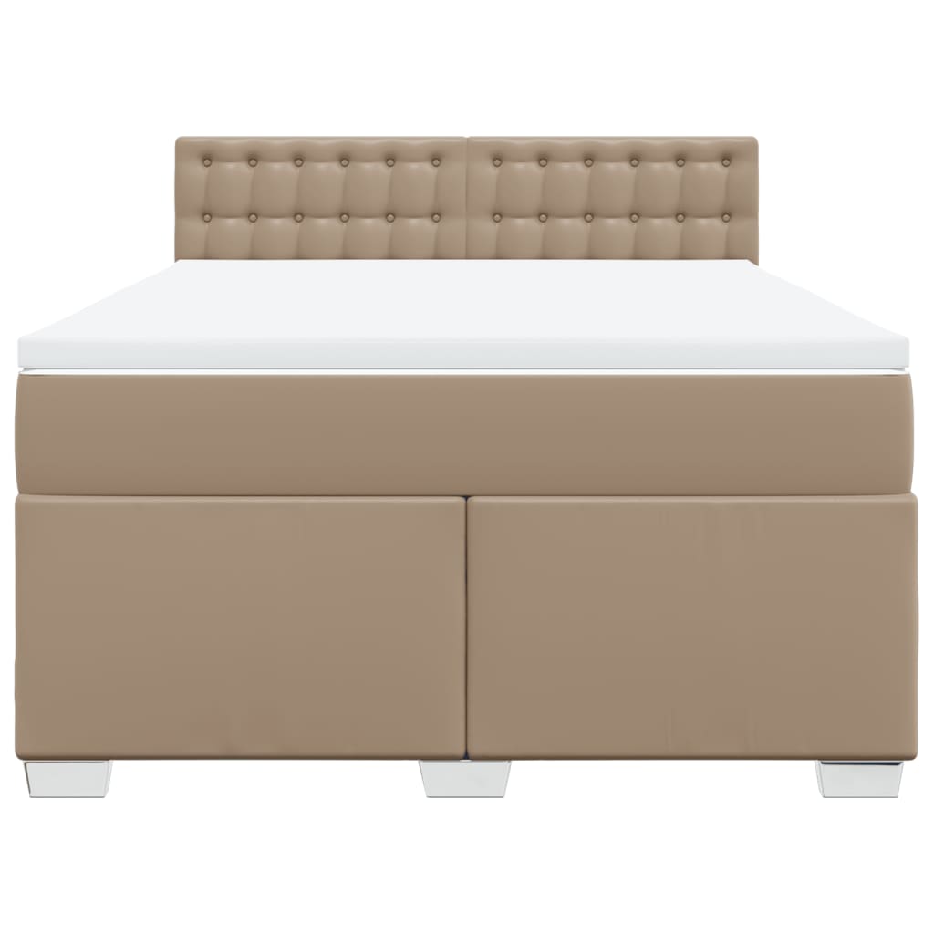 Boxspring met matras kunstleer cappuccinokleurig 140x190 cm