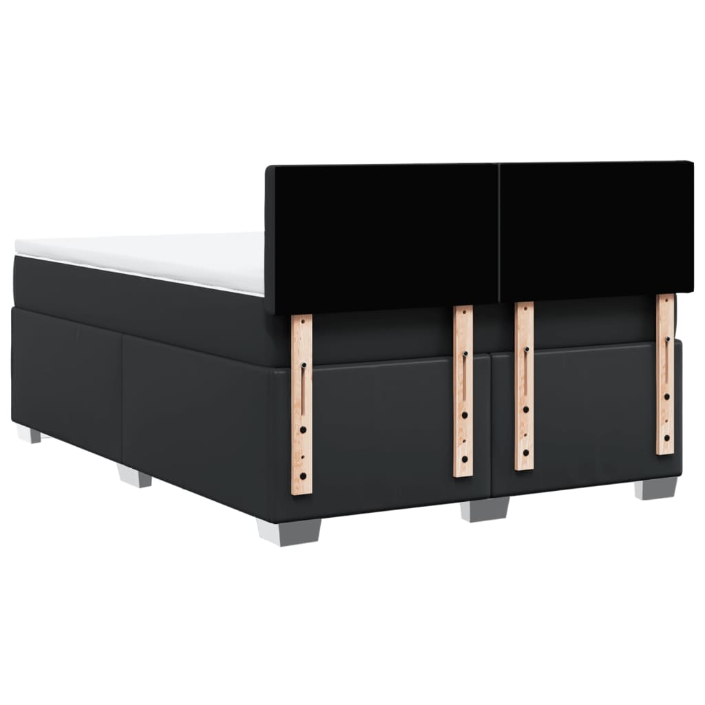 Boxspring met matras kunstleer zwart 140x200 cm