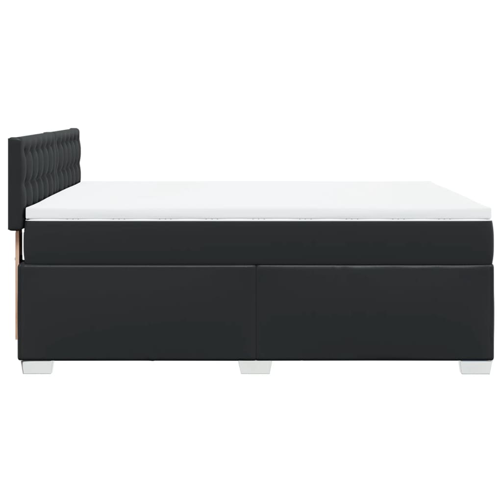 Boxspring met matras kunstleer zwart 140x200 cm