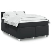 Boxspring met matras 140x200 cm zwart kunstleer