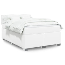 Boxspring met matras kunstleer wit 140x200 cm